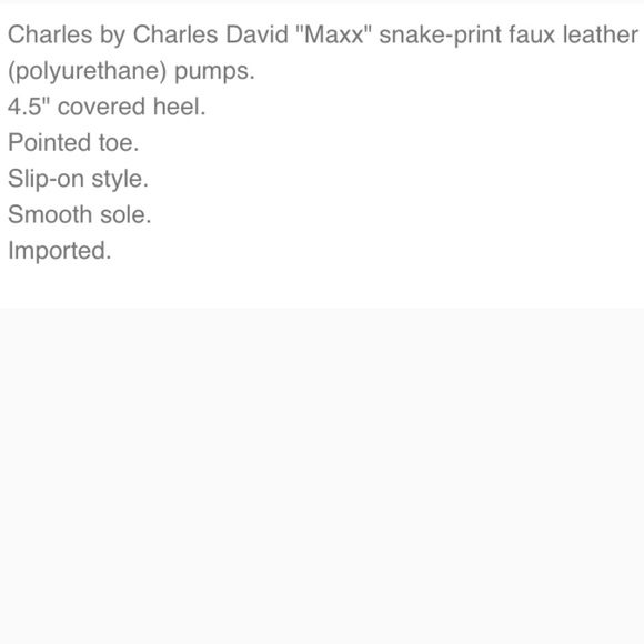 CHARLES DAVID MAXX SNAKE-EMBOSSED PUMPS - Picture 5 of 5